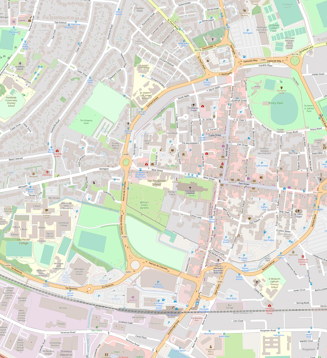 Modern comparison map or satellite image.