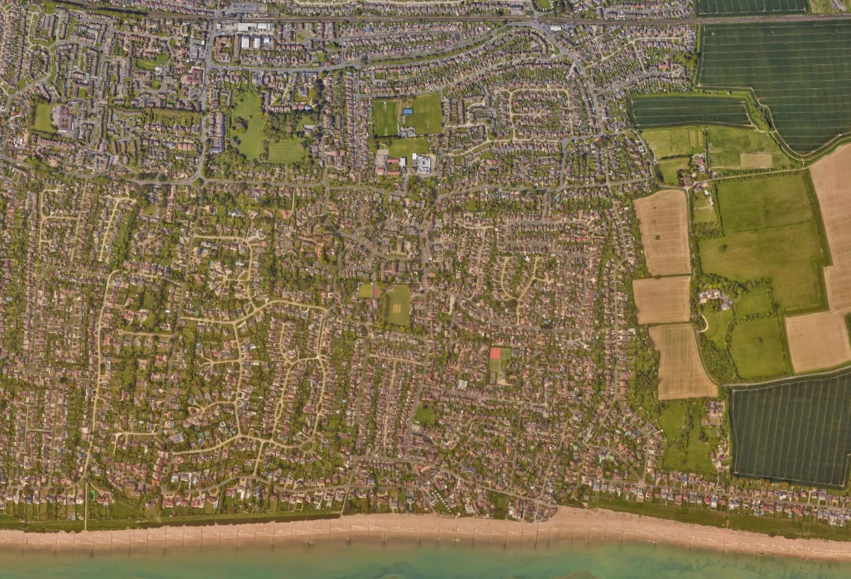 Modern comparison map or satellite image.